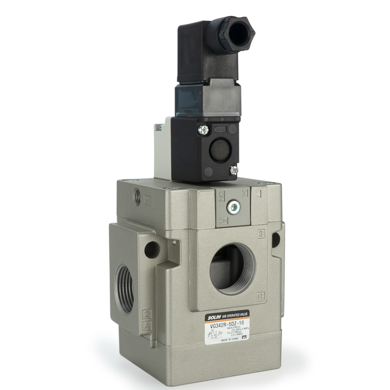 VG342 3 Port Solenoid Valf - Pilotla idarə olunan Poppet Tipi